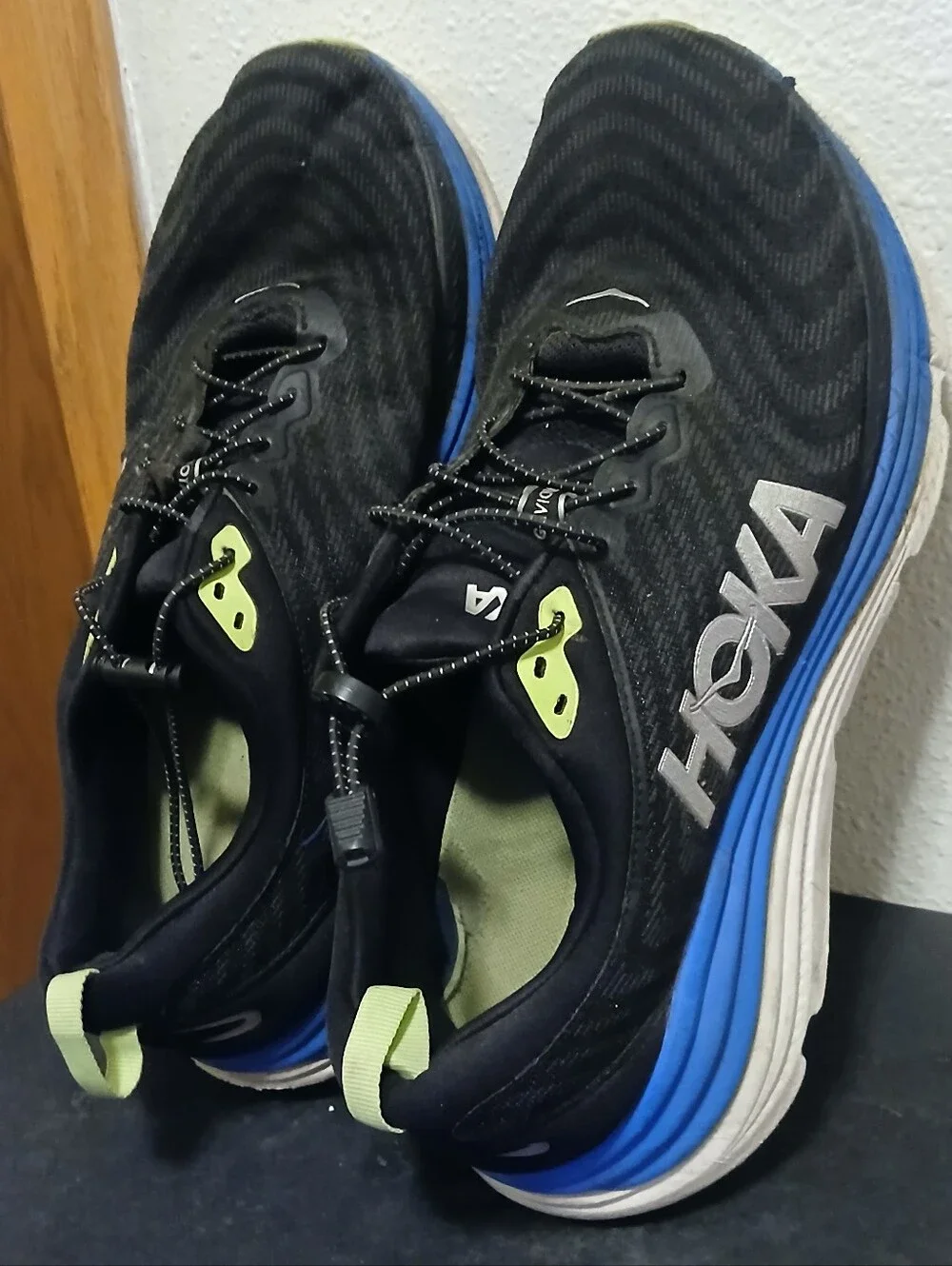 Hoka One One Men's Gaviota 5 Black Blue Running Shoes Size 13D